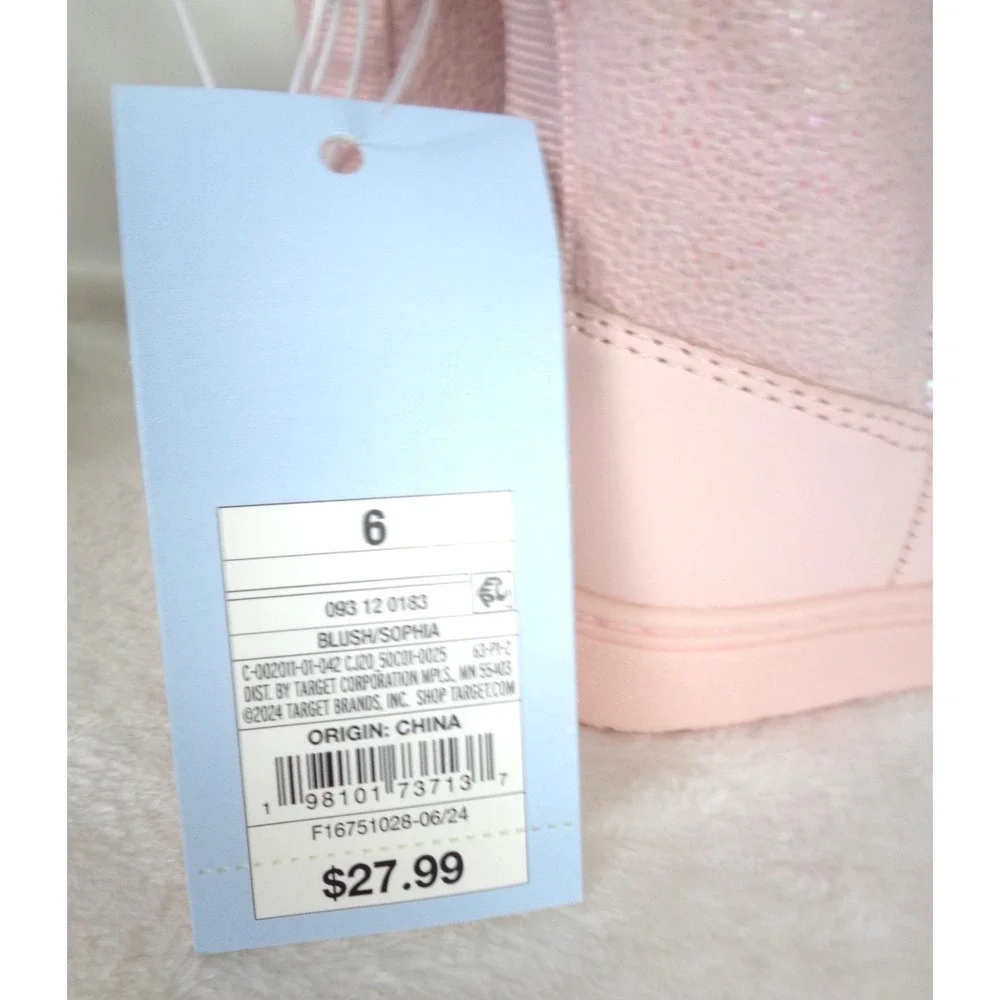 Cat & Jack Toddler Girls Sophia Sparkly Winter‎ Boots Blush Pink Size 6